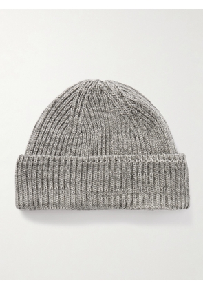 S.N.S. Herning - Fender Ribbed Virgin Wool Beanie - Men - Gray
