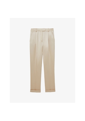 Womens Reiss Celia Tapered-Fit Satin Trousers