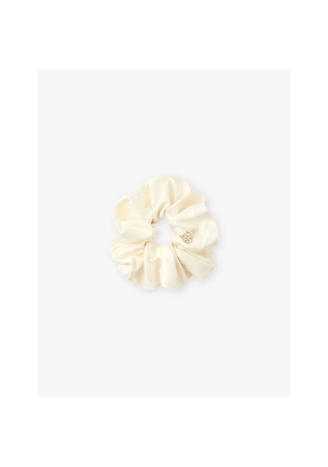 Womens Sandro Logo-Embellished Satin Hair Scrunchie