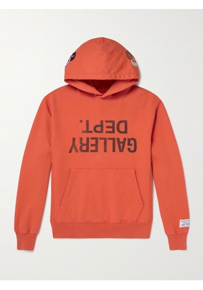 Gallery Dept. - Logo-Print Appliquéd Cotton-Jersey Hoodie - Men - Orange - S