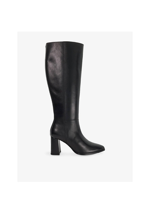 Womens Dune Salla Leather Heeled Knee-High Boots