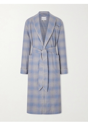 Derek Rose - Kelburn 52 Belted Checked Cotton Robe - Men - Blue - S