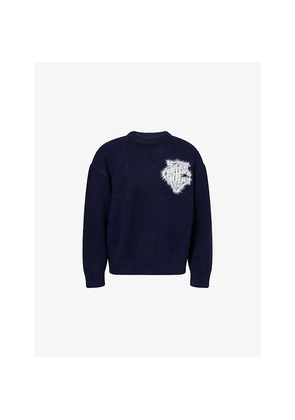 Mens The Couture Club Fluffy Emblem Knitted Jumper