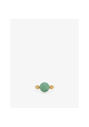 Womens Monica Vinader Kate Young Round 18ct Yellow Gold Vermeil and Aventurine Gemstone Ring