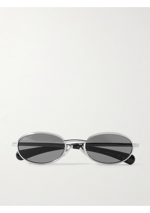 Gucci - Oval-Frame Silver-Tone Sunglasses - Men - Silver