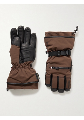 Moncler Grenoble - Leather-Trimmed Ski Gloves - Men - Brown - S
