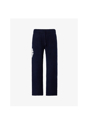 Mens The Couture Club Monogram Emblem Wide-Leg Knitted Jogging Bottoms