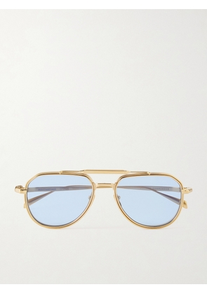 Jacques Marie Mage - Commander Aviator-Style Gold-Tone Sunglasses - Men - Brown