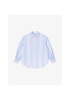 Womens Ro&Zo Striped Relaxed-Fit Cotton Shirt