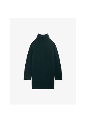 Womens The Kooples High-Neck Knitted Wool Mini Dress