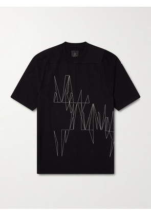 Rick Owens - Moncler Oversized Logo-Appliquéd Embroidered Cotton-Jersey T-Shirt - Men - Black - S