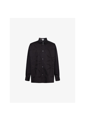 Mens Loewe Anagram Long-Sleeve-Cotton Shirt
