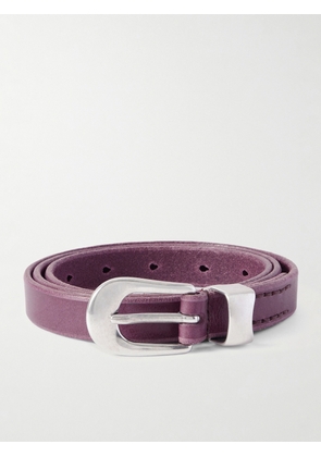 Our Legacy - 2cm Leather Belt - Men - Burgundy - EU 80