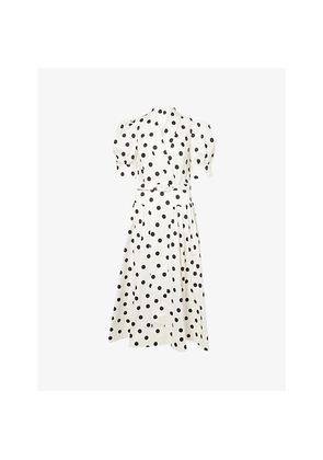 Womens Rebecca Vallance Maisie Polka-Dot Cotton-Blend Midi Dress