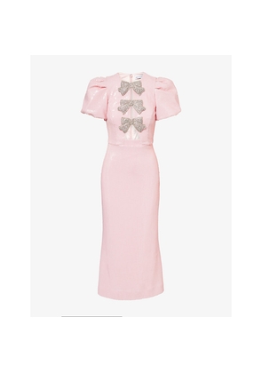 Womens Rebecca Vallance Lydia Diamante-Bow Sequin-Embellished Midi Dress