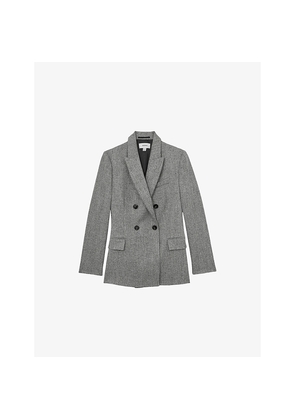 Womens Reiss Darlton Double-Breasted Stretch-Woven Blazer