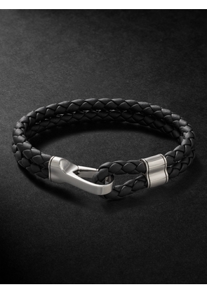 John Hardy - Braided Leather and Sterling Silver Bracelet - Men - Black - M