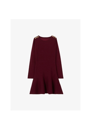 Womens Claudie Pierlot Skater Round-Neck Knitted Mini Dress