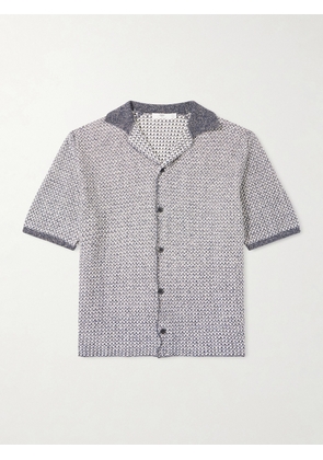 Inis Meáin - Tonnta Camp-Collar Linen, Cotton and Cashmere-Blend Shirt - Men - Blue - S