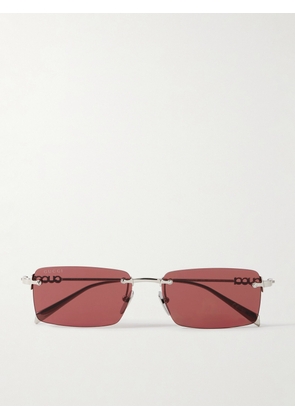 Gucci - Rimless Rectangular-Frame Silver-Tone Sunglasses - Men - Silver