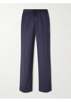 Officine Générale - Nilson Wide-Leg Virgin Wool Drawstring Suit Trousers - Men - Blue - IT 44
