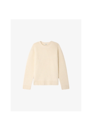 Mens Sandro Honeycomb-Stitch Crewneck Wool Jumper