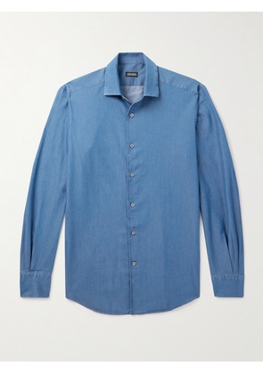 Zegna - Cotton-Chambray Shirt - Men - Blue - S