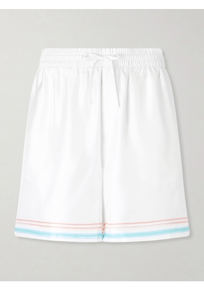 Casablanca - Dance Joy Straight-Leg Striped Silk-Twill Shorts - Men - White - S