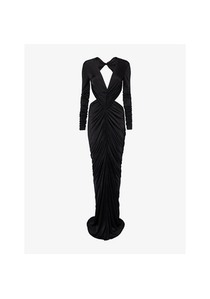 Womens Rick Owens Lillies Poppy Long-Sleeve Jersey Gown