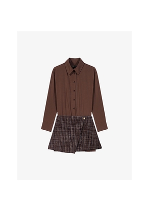 Womens Maje Two-In-One Cotton Mini Dress