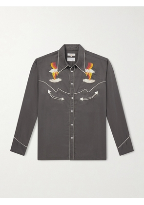 Nudie Jeans - Gonzo Embroidered Lyocell Western Shirt - Men - Black - XS