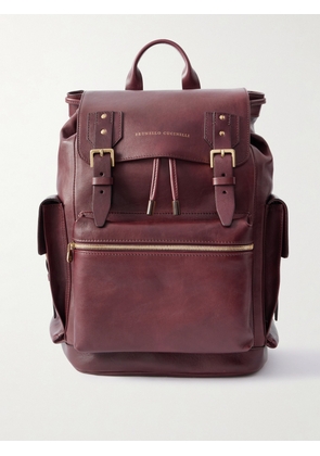 Brunello Cucinelli - Leather Backpack - Men - Burgundy