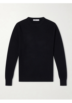 Inis Meáin - Caoladóir Basketweave Textured Cotton and Cashmere-Blend Sweater - Men - Black - S