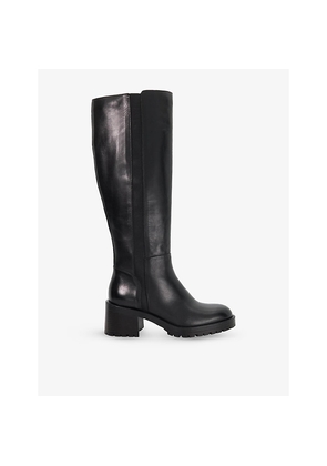 Womens Dune Taisy Leather Heeled Knee-High Boots