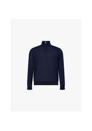 Mens Paul Smith Signature-Striped Half-Zip Wool Top