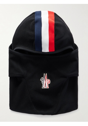 Moncler Grenoble - Logo-Appliquéd Striped Stretch-Fleece Ski Balaclava - Men - Black