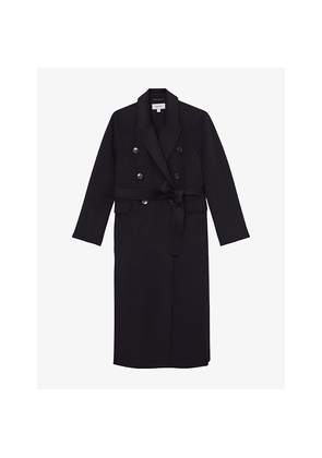 Womens Reiss Brogan Double-Breasted Wool-Blend Coat