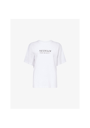 Womens Victoria Beckham Classic Slogan-Print Cotton-Jersey T-Shirt