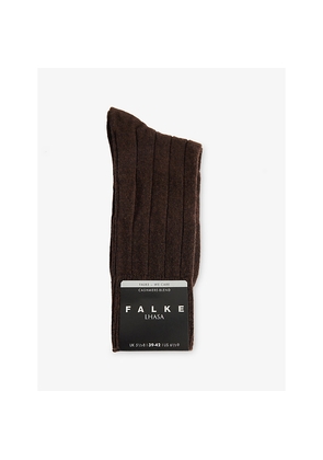 Mens Falke Lhasa Ribbed Wool-Blend Knitted Socks