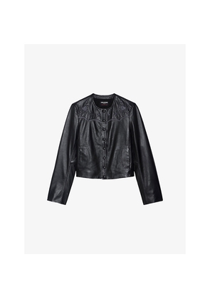 Womens Zadig&Voltaire Luxi Western-Panel Leather Jacket