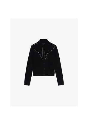 Womens Zadig&Voltaire Adany Stud-Embellished Wool and Cashmere Cardigan
