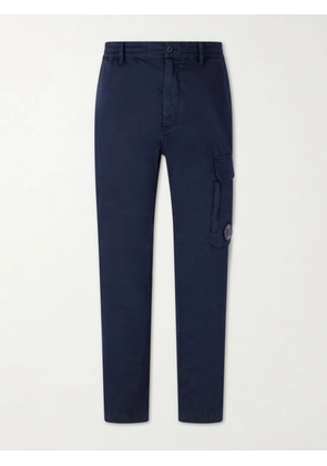 C.P. Company - Straight-Leg Logo-Appliquéd Cotton-Blend Cargo Trousers - Men - Blue - IT 44