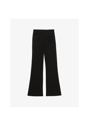 Womens Reiss Myrtle Flared-Leg Velvet Trousers