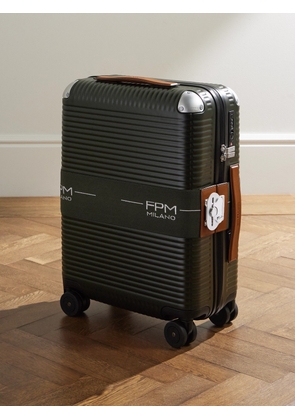 FPM Milano - Bank Zip Deluxe M 55cm Leather-Trimmed Polycarbonate Spinner Carry-On Suitcase - Men - Green