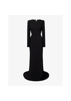 Womens Stella Mccartney Open-Back Long-Sleeves Stretch-Woven Maxi Dress