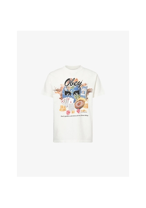 Mens Obey Act Now Short-Sleeve Cotton T-Shirt