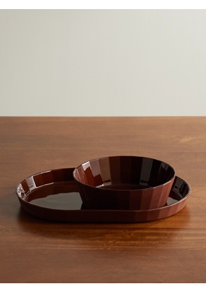 The Conran Shop - Studio Word Fade Porcelain Serving Bowl and Platter Set - Men - Brown