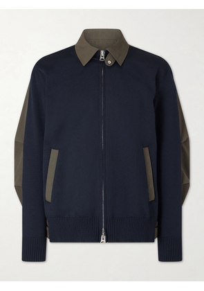 Sacai - Knitted and Shell Jacket - Men - Blue - 1