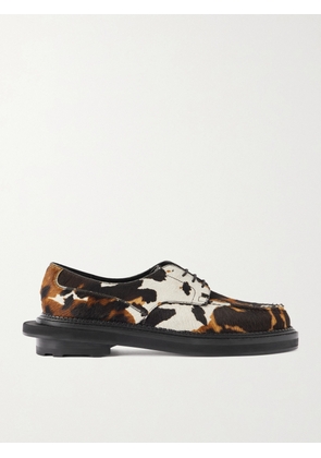 J.M. Weston - Sacai Cow-Print Calf Hair Derby Shoes - Men - Brown - UK 7