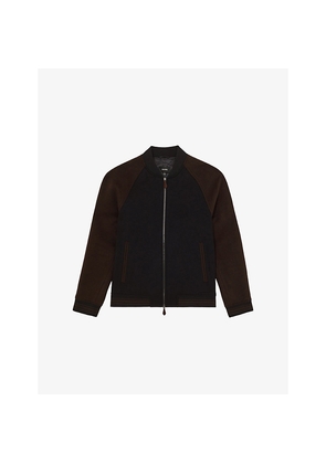 Mens Reiss Rylan Zip-Up Wool-Blend Bomber Jacket